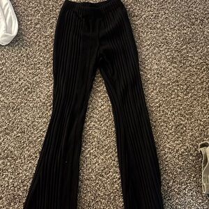 SHEIN Black Ribbed Pants